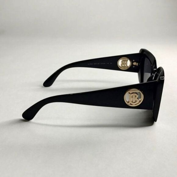 Burberry Daisy Square Oversized Sunglasses BE4344 Black Gold Logo - Picture 6 of 16